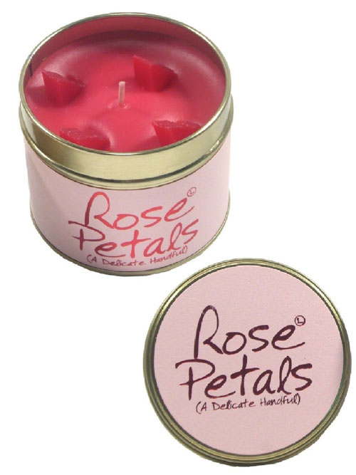 Lily Flame Scented Candle in Tin Rose Petals