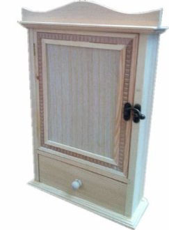 Plain Wood Key Rack Box with Drawer Decoupage