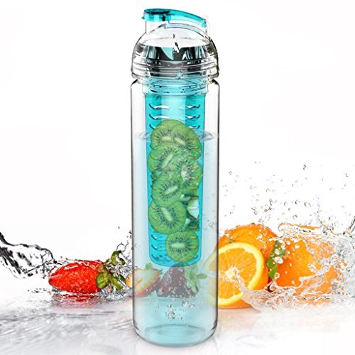 AVOIN 800ml Tritan Water Fruit Infuser Bottle BLUE
