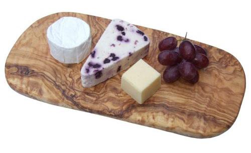 Naturally Med - Olive Wood Chopping Cutting Cheese Board - 12 inch b