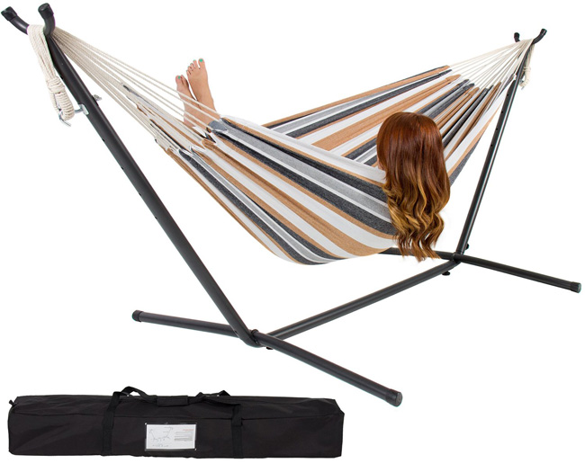 Best Choice Products Double Hammock with Space Saving Steel Stand