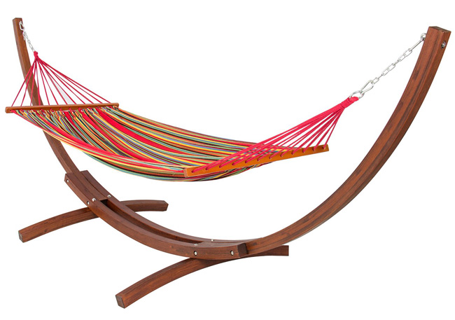 Best ChoiceProducts Wooden Curved Arc Hammock Stand