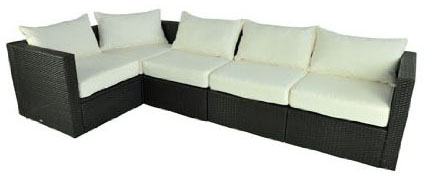 Outsunny 5-piece Stylish Outdoor PE Wicker Patio Sofa Furniture Set a
