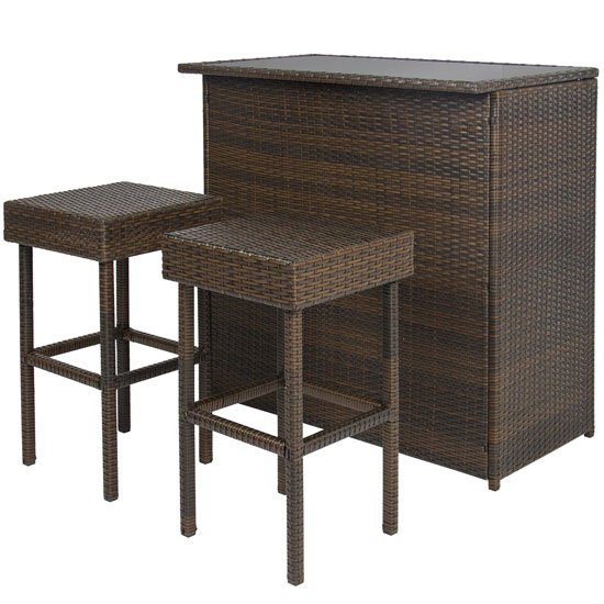 Best Choice Products 3PC Wicker Bar Set