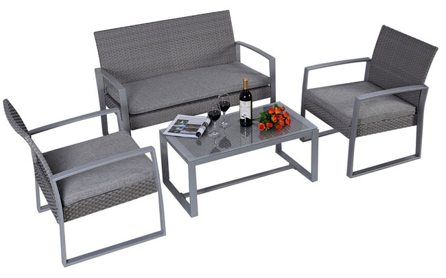 Giantex 4pc Patio Furniture Set Cushioned