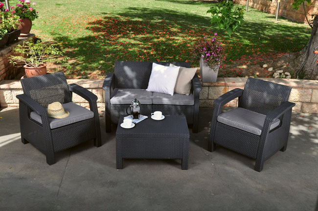 Keter Corfu Love Seat Garden Furniture Set