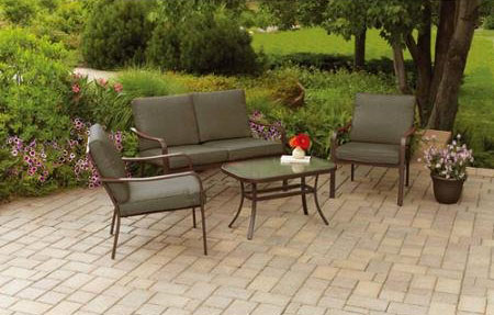 Mainstay Cushioned 4-piece Patio Conversation Set Stage