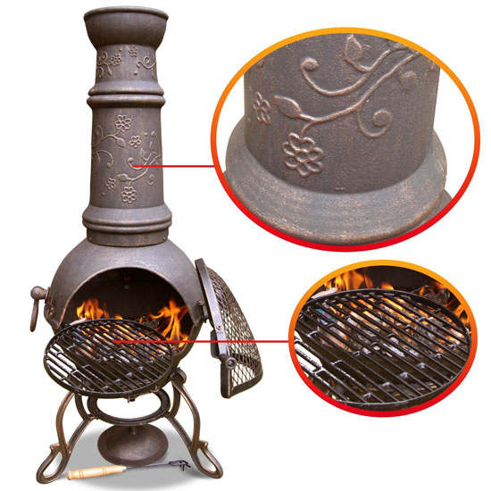 Mafrelia Extra Large Cast Iron Chiminea