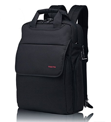 Uoobag College School Backpack Water-resistant Book Bag Travel Shoulder Rucksack for 14 inch Laptop Black