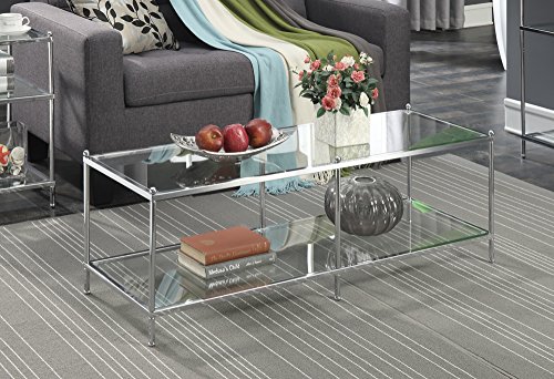 Convenience Concepts Royal Crest Collection Coffee Table Chrome Glass