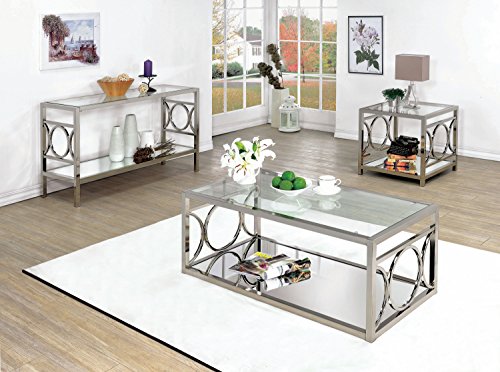 HOMES Inside Out Ortencia Chrome O-Ring Coffee Table