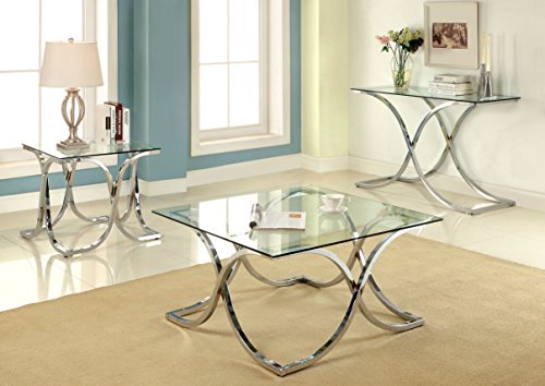 Furniture of America Kavetto Contemporary Coffee Table Chrome