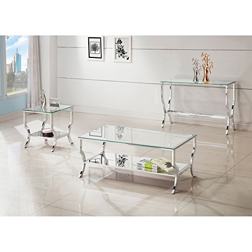 Coaster Glass Top Coffee Table in Chrome