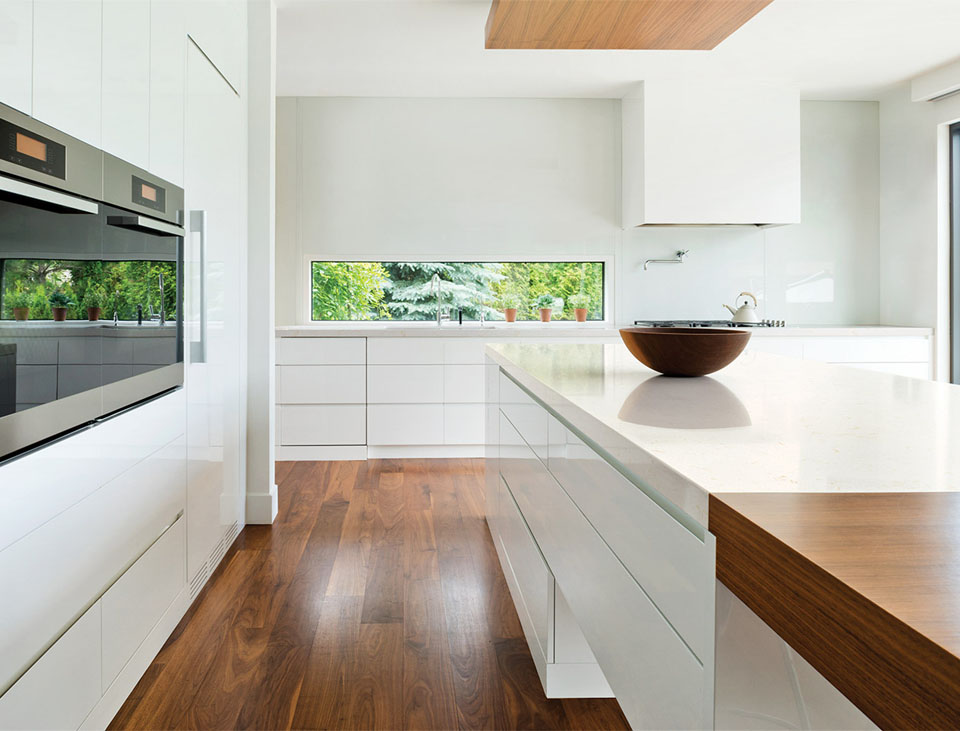 No clutter kitchen, leave nothing on the countertop 