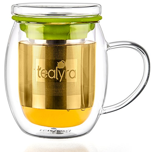 Tealyra Glass Mug with Tea Infuser for Loose Leaves