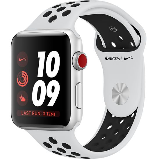 Apple Watch Series 3 Nike+ Silver Aluminum Case with Pure Platinum/Black Nike Sport Band with Cellular