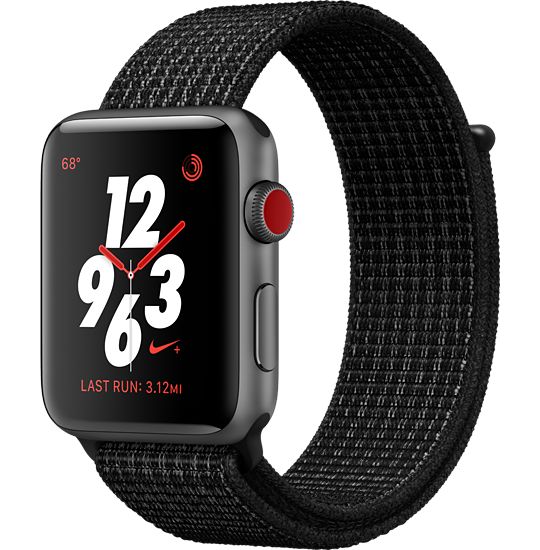 Apple Watch Nike+ Space Gray Aluminum Case with Black/Pure Platinum Nike Sport Loop with Cellular