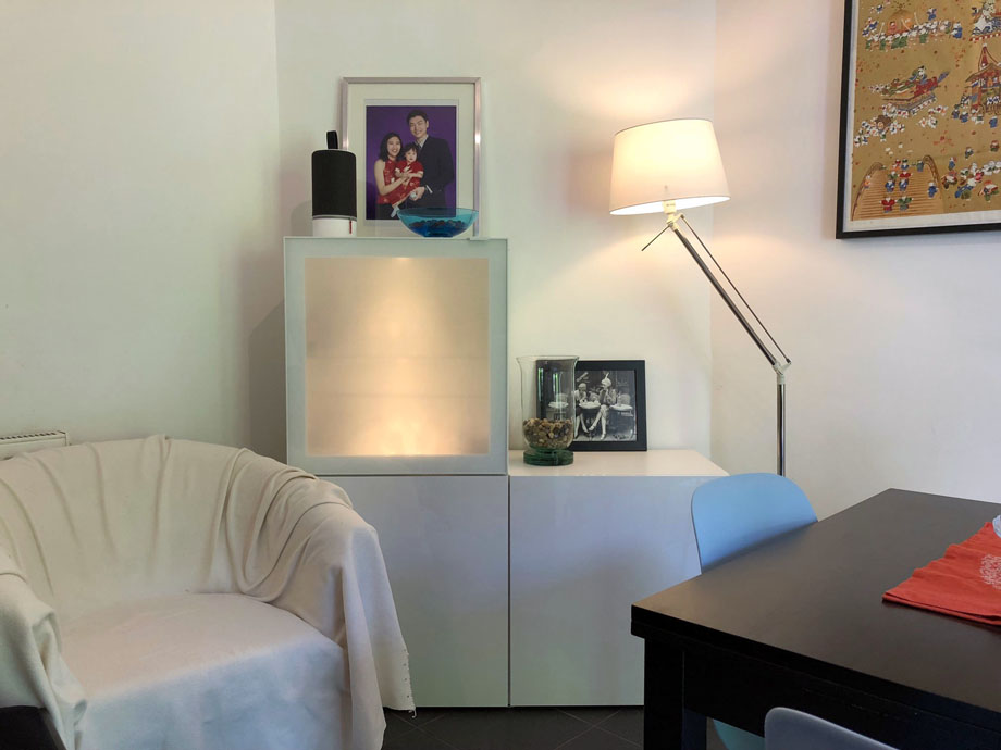 Besta Feature Wall Cabinet & Light Door with Integrated Lights