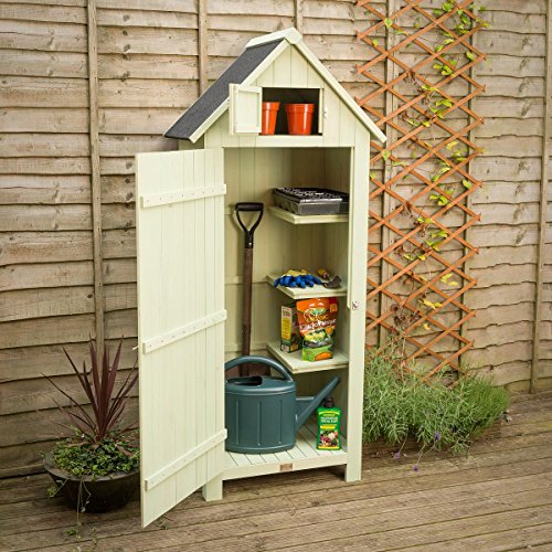 Slim Garden Shed Wood Outdoor Storage Sentry Box With Lockable Door