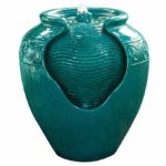 Peaktop - Outdoor Indoor Glazed Pot Floor Fountain Green