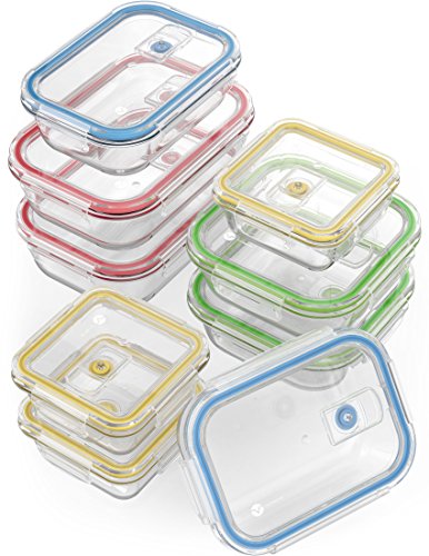 Vremi Glass Food Storage Containers with Locking Lids