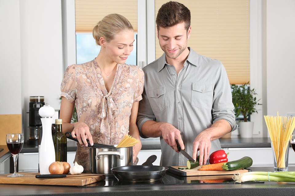 a couple cooking