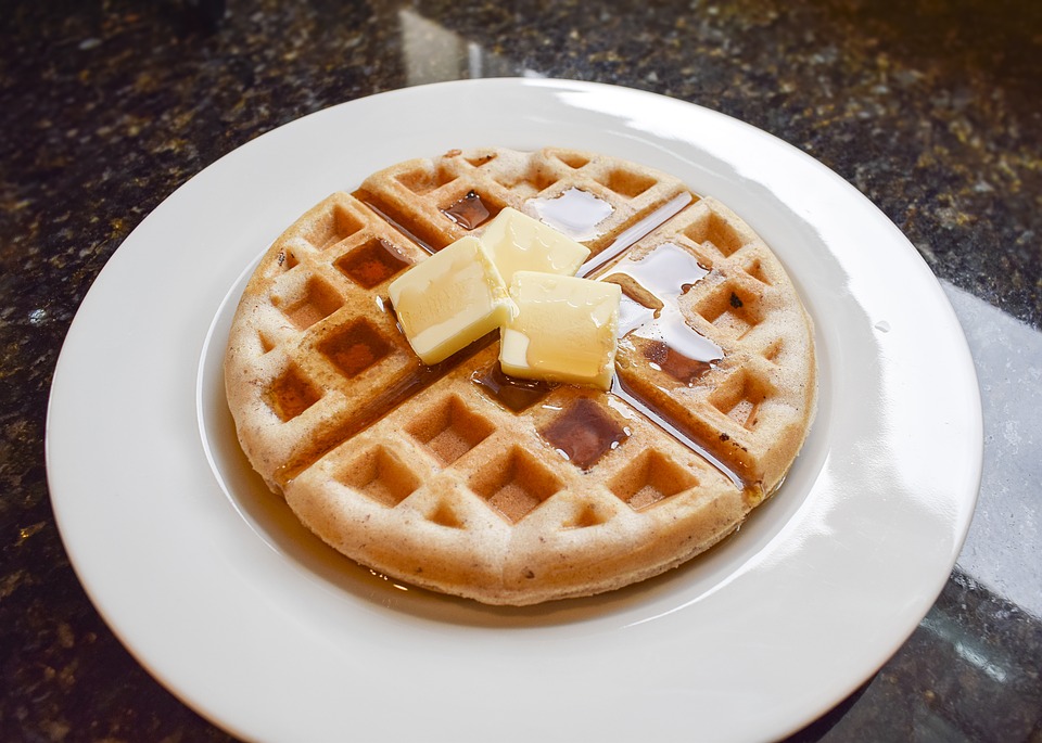 a plate of fresh waffle