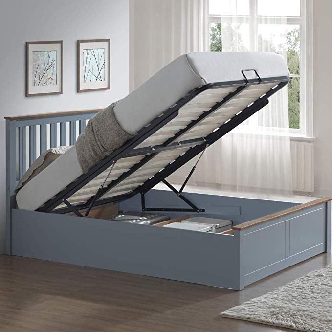 Grey Ottoman Storage Bed