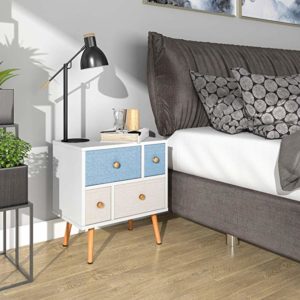 Lifewit Nightstand with 4 Fabric Drawers