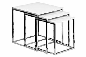 Nested Table Chrome with White Top