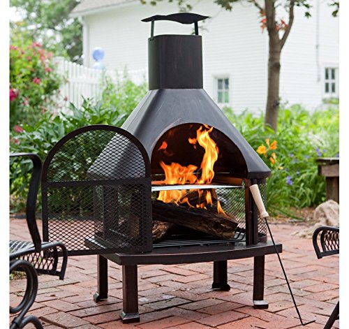Red Ember Outdoor Fireplace