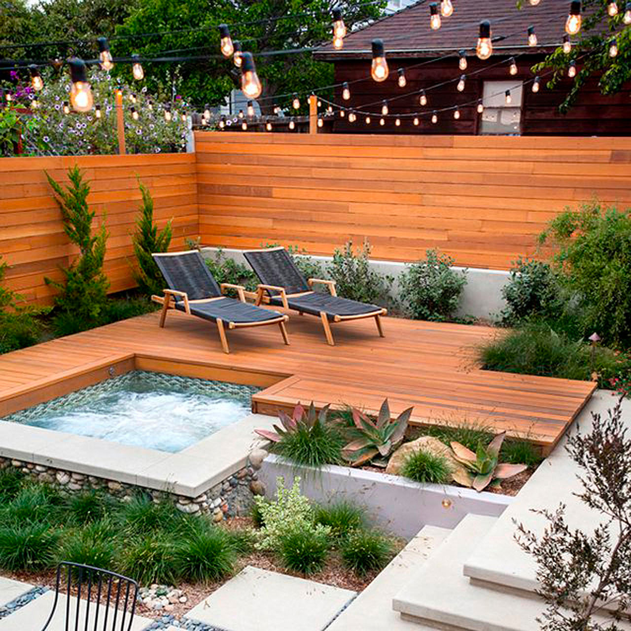 Backyard with Hot Tub