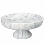 Creative Home Natural Marble Fruit Bowl on on Pedestal