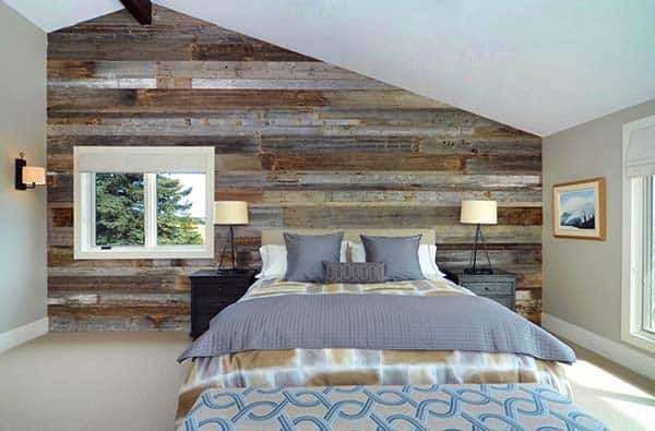 Loft Bedroom with Wooden Feature Wall Window