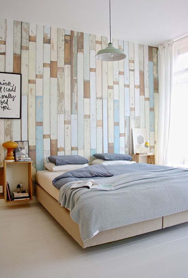 Reclaimed Bright Vertical Wood-Bedroom-Walls