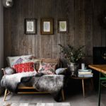 Reclaimed rustic wooden panelling in the living room telegraph