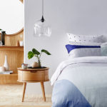 Scandinavian inspired bedroom feature wall