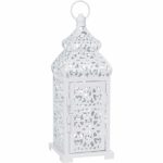 White Temple Moroccan Style Candle Lantern