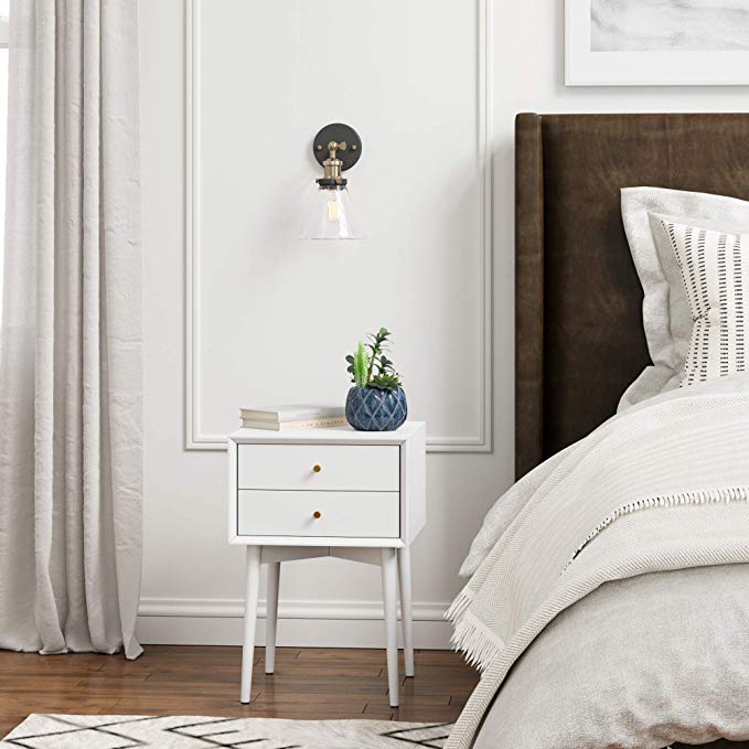 White Two-Drawer Nightstand