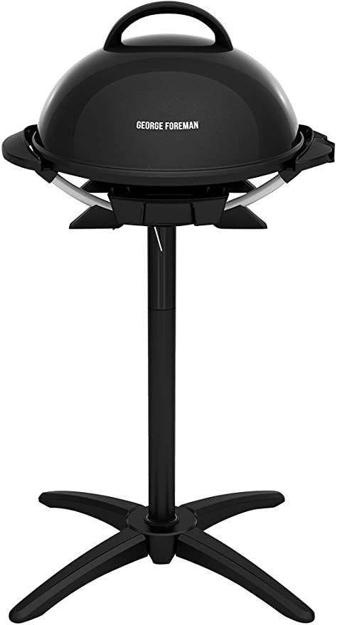 George Foreman GIO2000BK Indoor Outdoor Electric Grill on Stand