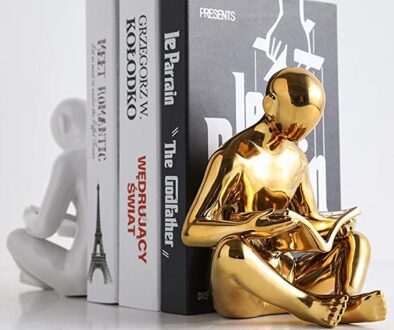 Creative Character Decorations Bookends Gold and White