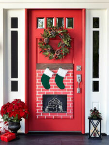 Christmas Fireplace Front Door Decoration